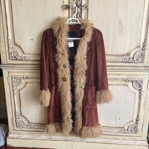 Daisy Brown Teddy Jacket with Faux Fur Trim